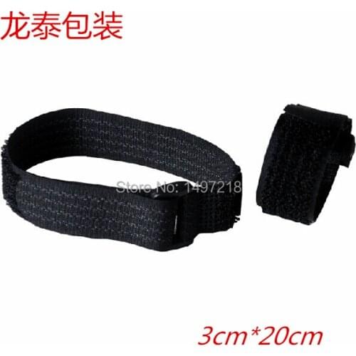 Freeshipping 20pcs/lot 30*200mm reusable cable tie nylon straps with plastic buckle Hook and Loop Magic Tape