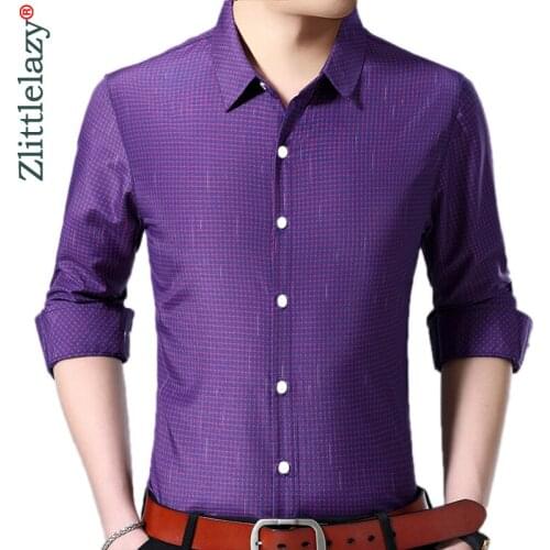 2020 Brand Casual Luxury Plaid Long Sleeve Slim Fit Men Shirt Streetwear Social Dress Vintage Shirts Mens Fashions Jersey 81105