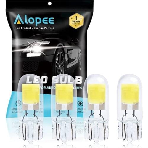 4-Pack T10 White COB Source Light LED Bulbs Replacement for 194 W5W 168 2825 501 Halogen bulb Car Interior License Plate Light