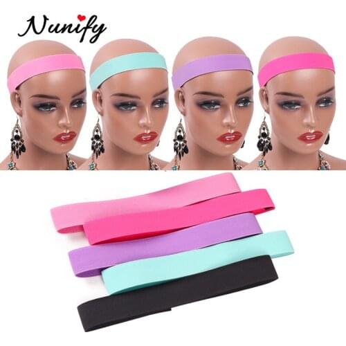 Nunify 6Pcs Wig Headband For Edges 3Cm Width 60Cm Length Elastic Band For Wigs To Lay Edges Pink Purple Elastic Melt Band