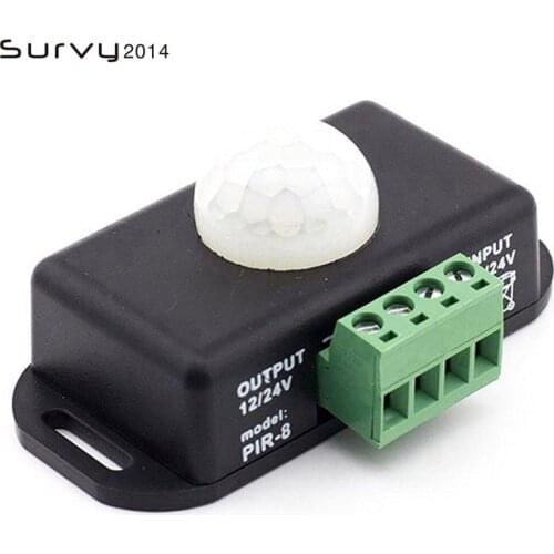 8A DC12V 24V Automatic Adjust PIR Motion Sensor Switch IR Infrared Detector Light Switch Module For LED Strip diy electronics