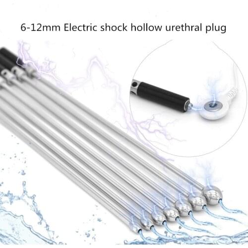 Diameter 6-12mm Stainless Steel Electric Shock Hollow Horse Eye Urethral Dilator Penis Plug Catheter Sound Sex Toys For Men