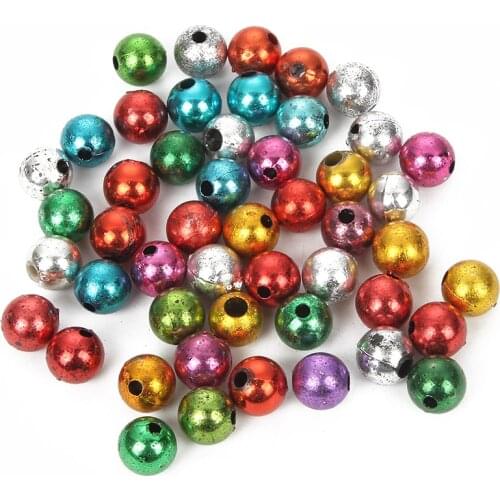 50-500Pcs Mixed Colorful Round Acrylic Beads For Jewelry Marking Diy Bracelet Charm Needlework Accessories Jewelry Finding