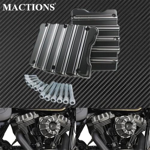 Motorcycle Rocker Box Top Cover Case Black For Harley Touring Road King Classic Electra Glide Twim Cam Dyna Fat Bob Softail FLS