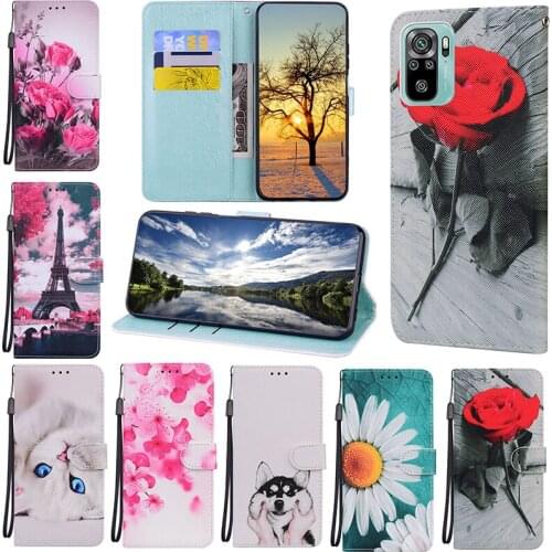 Cartoon Flower Wallet PU Leather Case For Samsung Galaxy A01 A02 A02S A12 A22 A32 A42 A52 A72 5G M12 M22 M32 M42 M01 M02 Cover