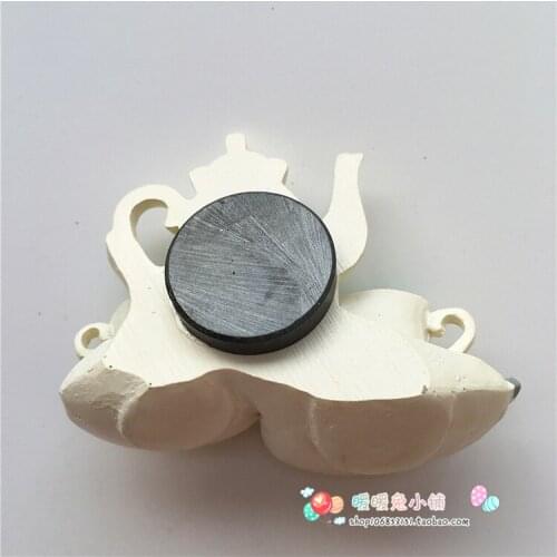 Floral Pastoral Matcha Green Teapot Resin Fridge Magnet Stereo Magnet
