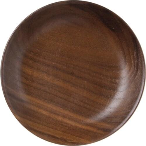 Wooden Round Plates Fruit Cake Tea Coffee Dessert Dish Food Serving Tray Wholesale Dropshipping