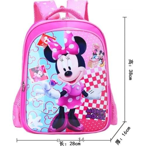 Disney 3D 3-12 Year Old School Bags Mickey Mouse Boys Waterproof Backpacks Child Book bag Kids Shoulder Bag Satchel Knapsack