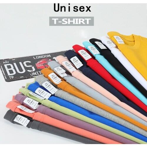 Summer Short Sleeve O-neck 99% Cotton Loose basic T shirt for Women/Men