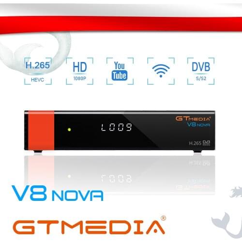 GTMedia V8 Nova Satellite TV Receiver H.265 DVB-S2 Buil-In WIFI Set Top Box Decoder Stock in Spain For Family TV Box