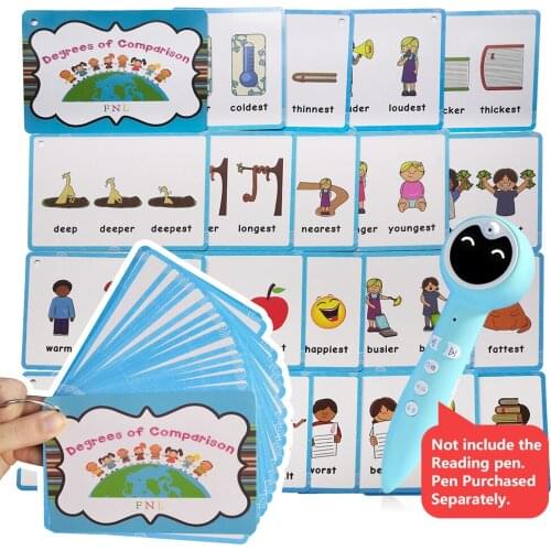 Degrees of Comparison Comparative Level English Flashcards Kids Games ord Cards Education Learning Toys For Children Montessori