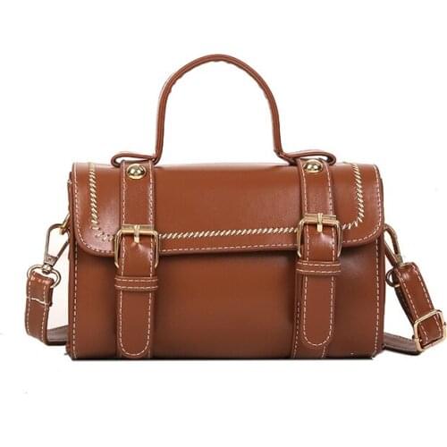 Crossbody Single Shoulder Bag Retro Small Square Handbag with Strap for Women Girls Best Sale-WT