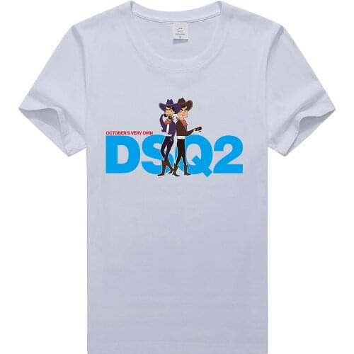 Dsq2 summer 100% cotton ICON Letters Mens and Womens black T-shirt casual O-Neck T-shirt short sleeve tees T-shirt for men