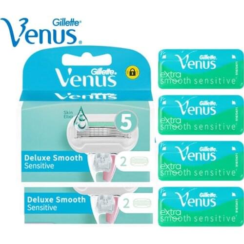 Gillette Venus Razor Blades Aloe 5 Layers Shaving Blades Suitable for Sensitive Skin 2pcs Soap Bar Suit for All Venus Holders