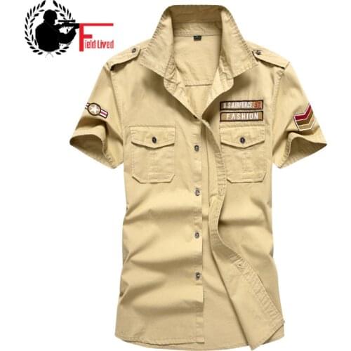 Military Style Mens Shirts 2020 Army Short Sleeve Shirts 100 Cotton Slim Camisa Masculina Imported-china 6xl Plus Size Male Tops