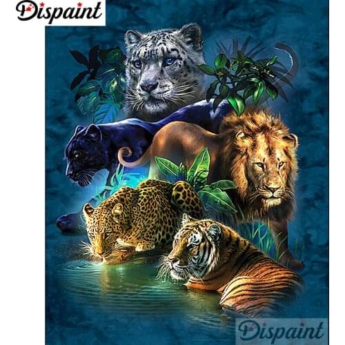Dispaint Full Square/Round Drill 5D DIY Diamond Painting "Animal collection" Embroidery Cross Stitch 5D Home Decor A11416