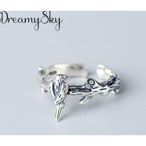 New Trendy Bridal Jewelry Silver Color Bird Rings For Women Girls Gift Bohemian Vintage Large Engagement Ring Anillos