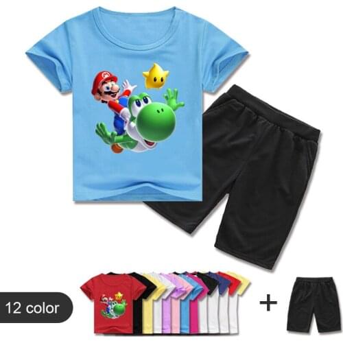 2-12Y New Kids Summer T-Shirt + Shorts Suit Sports Kids Suit Boys & Girls Suit Fashion Kids Clothing Casual 3D Printed Kids Suit