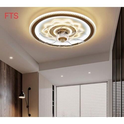 Ceiling fan chandelier with electric fan light integrated simple modern creative room remote control fan chandelier