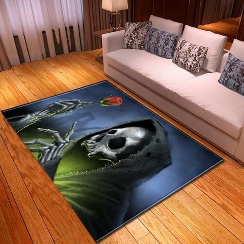Halloween Party Welcome Doormats Indoor Home Decor Large Carpets for living room bedroom Area Rug Creative 3D Skull Print Carpet