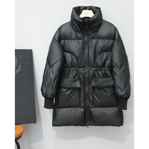 2020 New Ladies Casual Fashion Down Jacket White Duck Down Down Loose Waist Coat Winter Warm Jacket