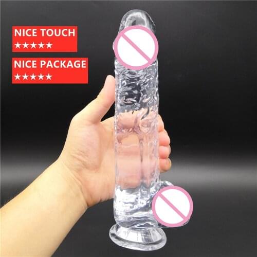 Realistic Dildo 5 Size Crystal Clear Powerful Suction Cup Health TPE Super Flexible Fake Penis Anal Butt Plug Sex Toys For Women