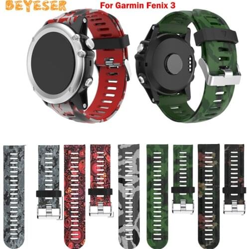 Fashion Silicone Printed Strap For Garmin Fenix 3 Smart Watch Replacement Colourful Wristband Adjustable Bracelet Accessories