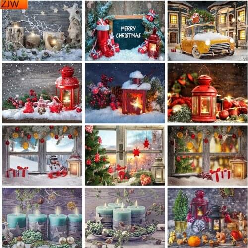 Christmas 5D Diamond Art Painting Kits Winter Diamond Embroidery Sale Candle Pictures of Rhinestones Mosaic Home Decor