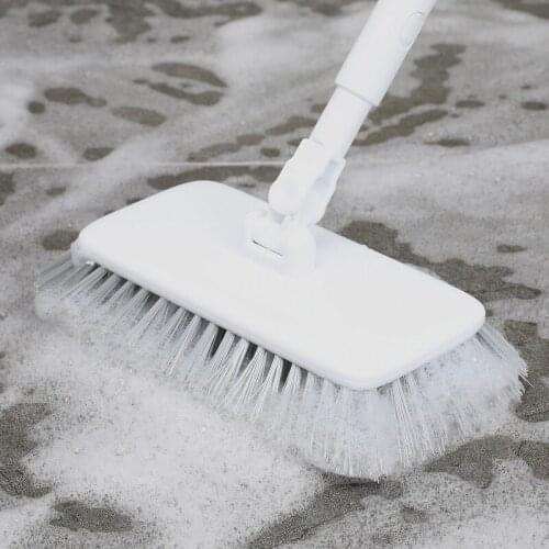Floor Scrub Brush with Long Handle 360-degree, Scrubber with Stiff Bristles for Cleaning Tile Bathroom Floor Brush