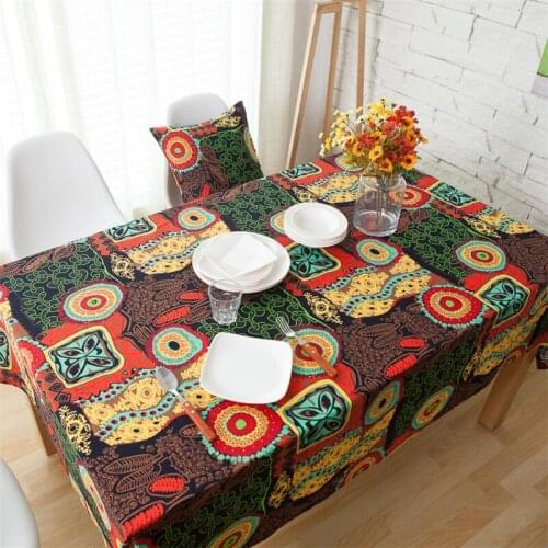 Bohemian Style Graffiti Printing Tablecloth Landscape Rectangular Table Cover Home Dining Wedding Desk Wipe Covers Table Cloth