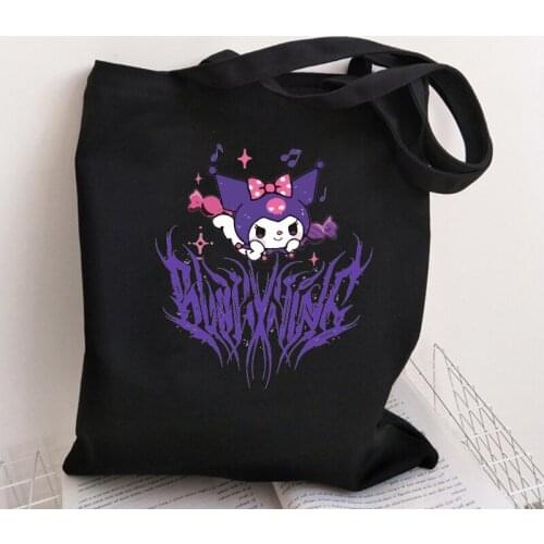 New Canvas Tote Shoulder Shopper Bags for Women 2021 Cute Rabbit canvas Eco Reusable Shopping Bag Large Ladies Handbags