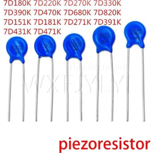 20pcs varistor piezoresistor 7D180K 7D220K 7D270K 7D151K 7D271K 7D431K 7D471K 7D330K 7D390K 7D470K 7D680K 7D181K 7D391K