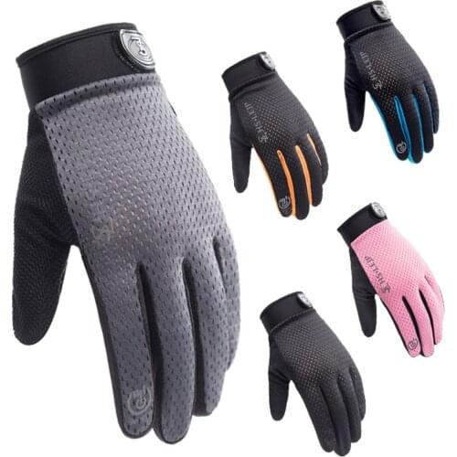 Cycling Gloves Non Slip Breathable Touch Screen Outdoor Sports Stretch Mesh Summer Fitness Full Finger Gloves Bicycle Gloves