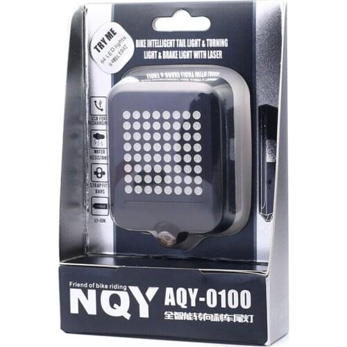 64 LED Automatic Direction Indicator Bicycle Rear Taillight USB Rechargeable Cycling Bike Warning Turn Signals Light