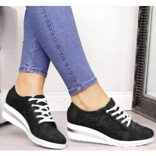 Vrouwen Flats Schoenen Vrouwelijke Holle Ademend Mesh Casual Dames Schoenen Voor Slip Op Flats Loafers Lace Up Schoenen Vrouw