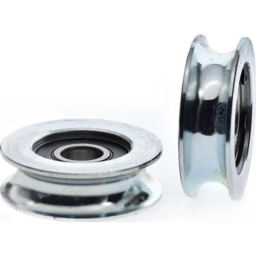 1Pc 12mm U/V Groove Bearing Pulley Circlip Groove Wheel Lifting Pulleys Power Transmission Parts, Wire Rope Guide Hanging Pulley