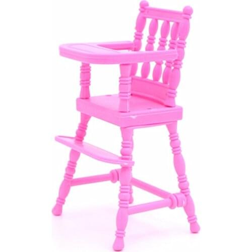 1pc Mini Doll Furniture Dinner Room Kindergarten High Chair For Barbie Doll 1:12 Doll Dollhouse Accessories
