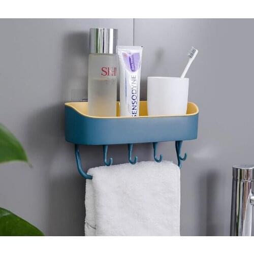 1PC Bathroom Shelf Bathroom Adhesive Storage Rack Kitchen Home Decoration Corner Shower Shelf Rack Storage Rack Accessory QA 185
