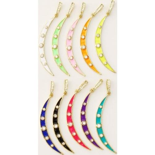 10 Pcs Enamel Horn shape Pendant Jewelry Charms Mix color Jewelry Pendant Accessories Necklace Pendant 51799