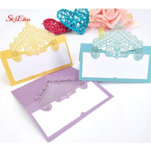 10Pcs Hollow Out Elegant Seat Cards Table Name Card Wedding Place Escort Card For Wedding Party Favors Decoration 7Z-SH935