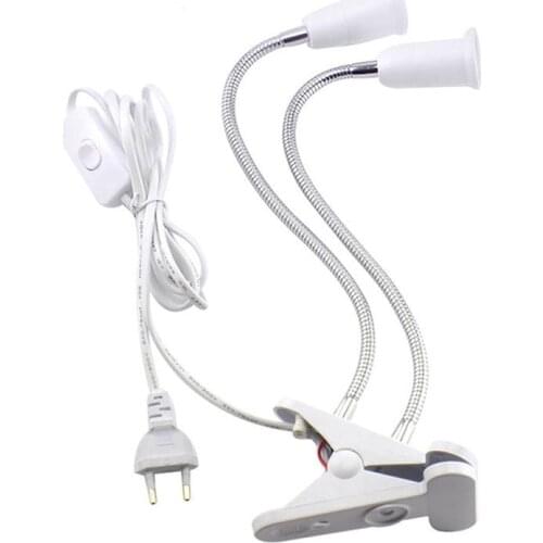 30cm Flexible Lamp Holder Socket E27 Base Table Lights with On Off Switch EU US Plug for Bedroom Bedside Lamp Plant Growth Light