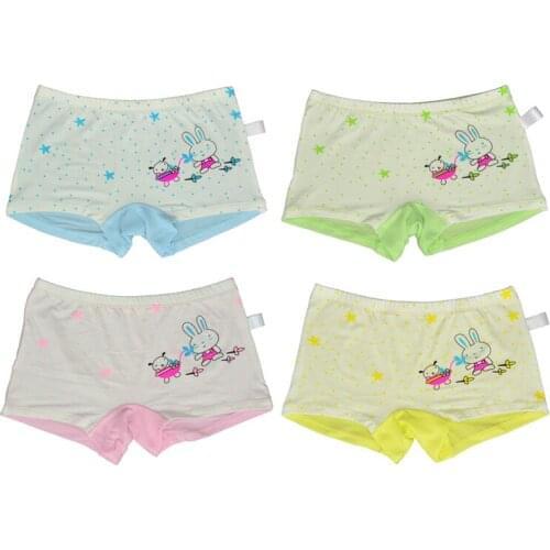 4 Pieces / Pack childrens modal underwear female cartoon printed baby bunny girls underwear boxer briefs kids panties wholesale