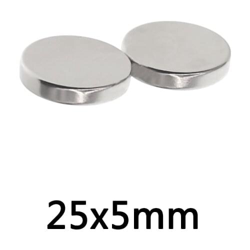 5/10/20PCS 25x5 mm N35 Permanent Magnetic 25mmx5mm Bulk Steel Round Magnets 25x5mm Neodymium Disc Magnet 25*5 mm circular 25x5