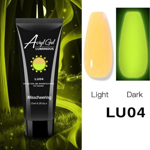 8 Color 120ml Nail Luminous Extender Glow Nail Gel Shiny Luminous Extension Glue Glitter Powder Kit Nail Extender