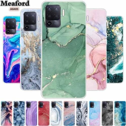 For OPPO A94 Case 6.43" Silicone Bumper Clear TPU Soft Phone Case For OPPO A94 A 94 Cases CPH2203 Fashion Marble Back Cover Capa