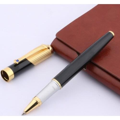 BLACK AND GOLDEN Blue diamond decoration 9009 metal GOLDEN Trim ROLLER PEN
