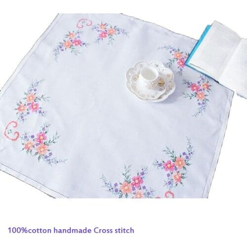 Handmade cotton Lace Cross stitch table place mat pad Cloth tea placemat cup mug wedding coaster Christmas dish doily kitchen
