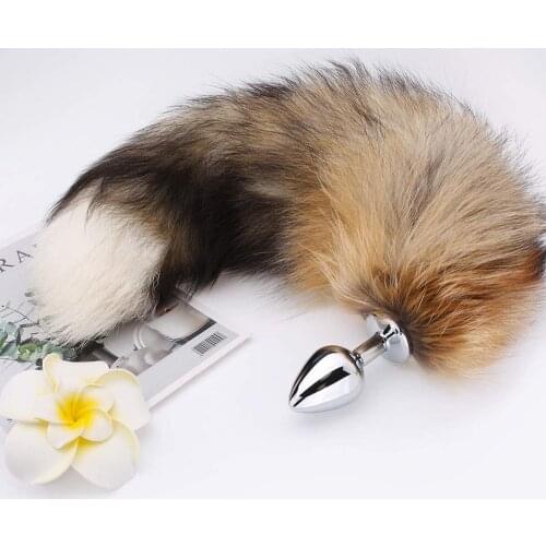 Faux Fox Tail SM Anal Plug Long Tail Plug for Woman Metal Cute Tail Adult Sex Toys for Woman Couples Game Anal Toys for Gay Men