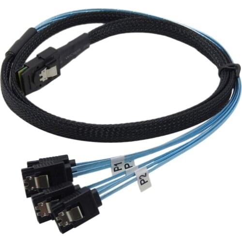 Mini SAS SFF-8087 to 4X36Pin SATA 3.0 Straight Head Hard Disk Data Cable 12Gbpa 3.33TF/1M