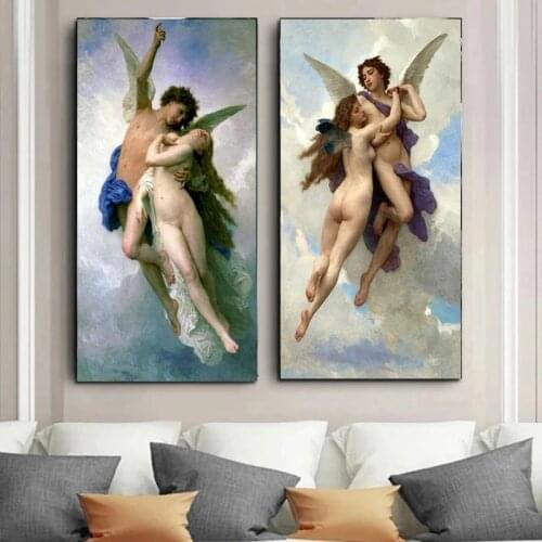Aestheticism Myth of Psyche and Eros Canvas Painting Abstract Posters and Print Wall Art Picture for Living Room Home Decoration